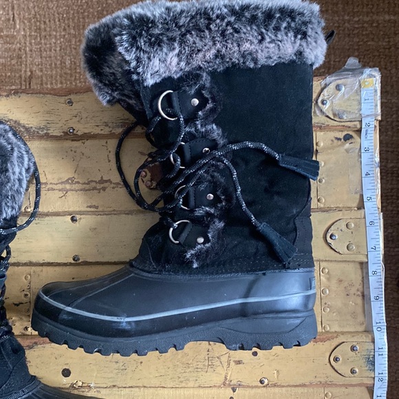KHOMBU THERMOLITE WARM FAUX FUR LINED TALL LACE UP BOOTS WATERPROOF SNOW BOOTS 8 - Picture 15 of 16